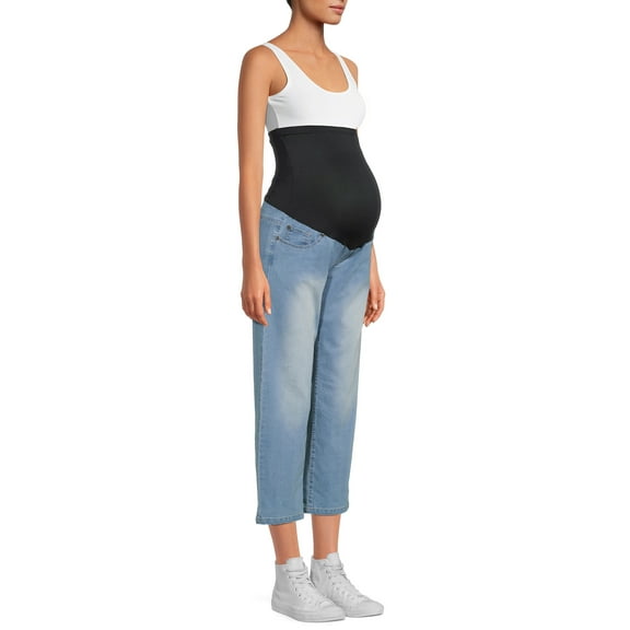 Oh! Mamma Maternity Women's Loose Fit Cropped Jeans