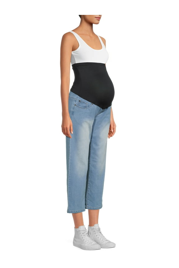 Maternity Women's Loose Fit Cropped Jeans