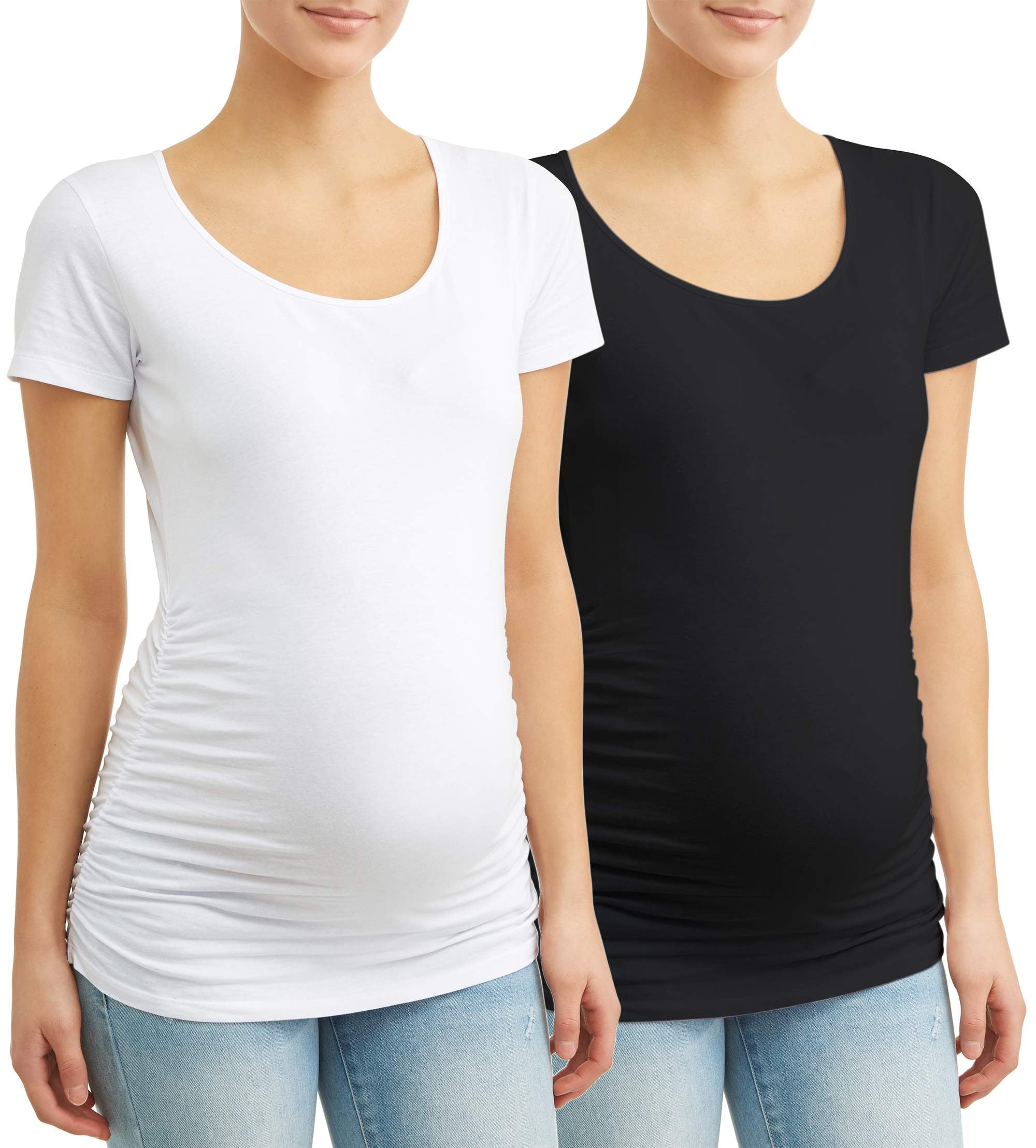 Oh! Mamma Maternity Women's Scoop Neck Tee, 2-Pack (Womens & Womens Plus)