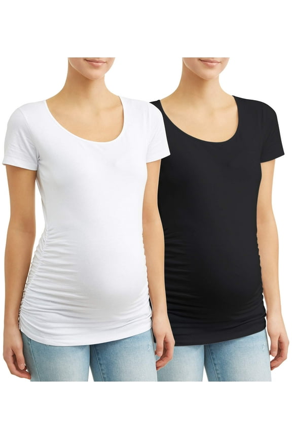Maternity Women's Scoop Neck Tee, 2-Pack (Womens & Womens Plus)