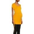 thumbnail image 1 of Oh! Mamma Maternity Women's Scoop Neck Tee with Side Seam Drawstring (Women's & Women's Plus), 1 of 6