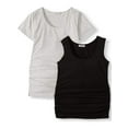 Oh! Mamma Maternity Women's Short Sleeve TShirt & Tank Top, 2 Pack