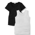 thumbnail image 1 of Oh! Mamma Maternity Women's Short Sleeve T-Shirt & Tank Top, 2 Pack (Womens & Women's Plus), 1 of 5