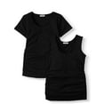 thumbnail image 1 of Oh! Mamma Maternity Women's Short Sleeve T-Shirt & Tank Top, 2 Pack (Womens & Women's Plus), 1 of 5