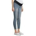 thumbnail image 1 of Oh! Mamma Maternity Women's Skinny Jeans with Demi Panel and Frayed Hem (Women's & Women's Plus), 1 of 6