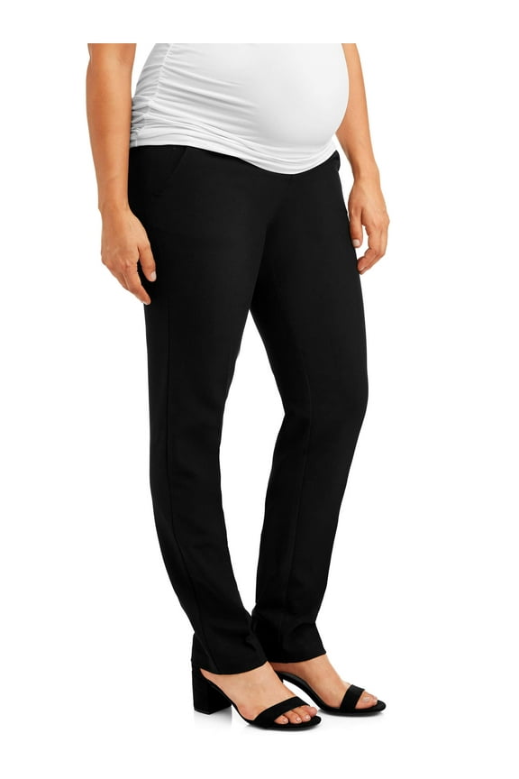 Maternity Women's Straight Leg Career Pant with Full Panel (Women's & Women's Plus)