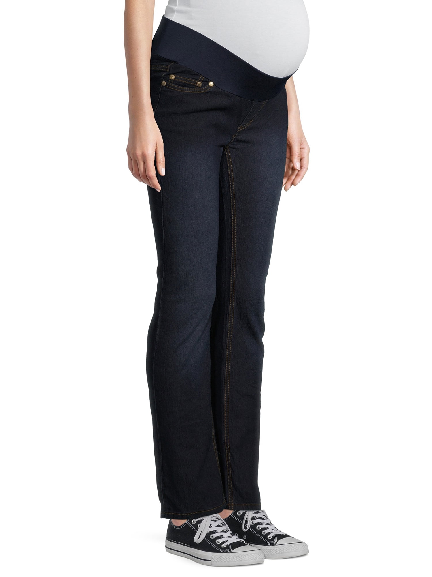 Oh! Mamma Maternity Women's Straight Leg Jeans with Demi Panel (Women's & Women's Plus)