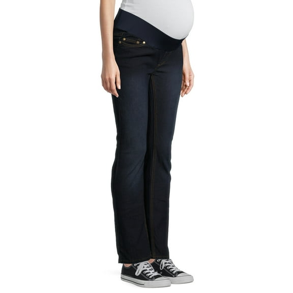 Oh! Mamma Maternity Women's Straight Leg Jeans with Demi Panel (Women's & Women's Plus)