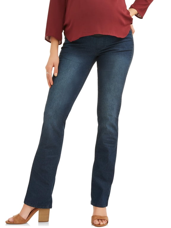 Maternity Women's Straight Leg Jeans with Demi Panel (Women's & Women's Plus)
