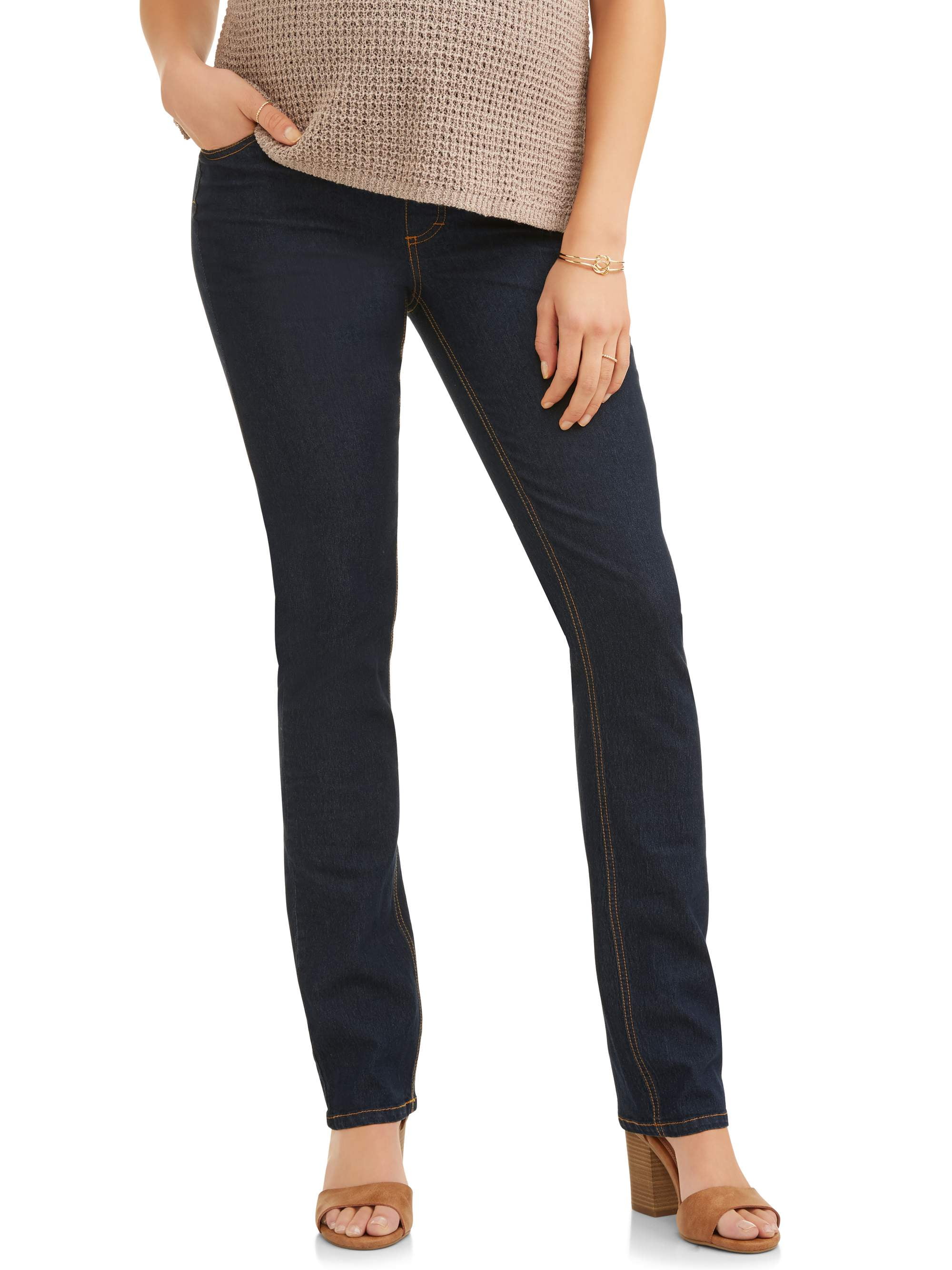 Oh! Mamma Maternity Women's Straight Leg Jeans with Full Panel (Women's & Women's Plus)
