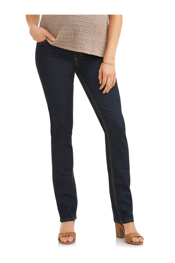 Maternity Women's Straight Leg Jeans with Full Panel (Women's & Women's Plus)