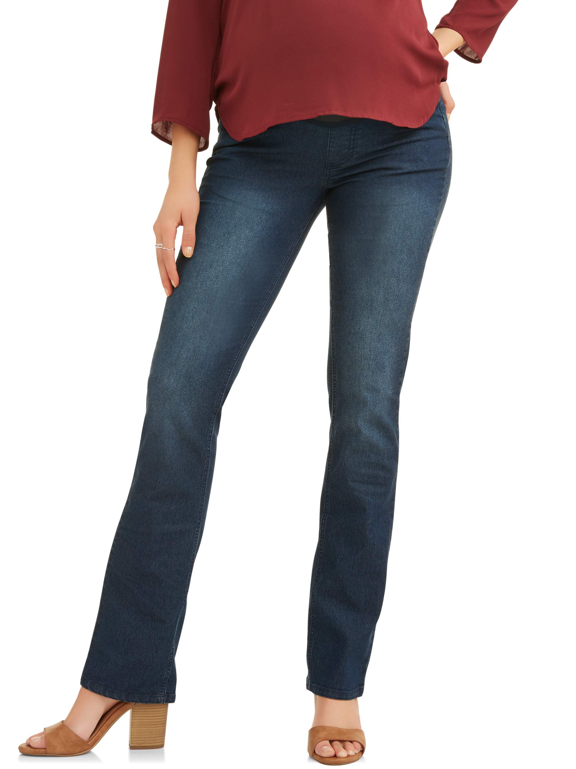 Maternity Women's Straight Leg Jeans with Full Panel (Women's & Women's Plus)
