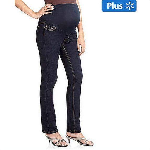 Oh! Mamma Maternity Women's Straight Leg Jeans with Full Panel (Women's & Women's Plus)