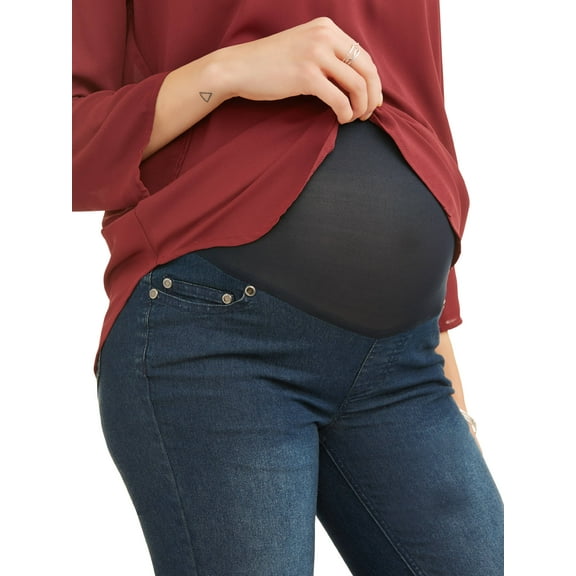 Oh! Mamma Maternity Women's Straight Leg Jeans with Full Panel (Women's & Women's Plus)