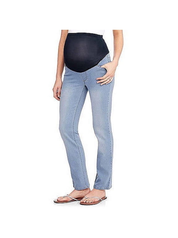 Maternity Women's Straight Leg Jeans with Full Panel (Women's & Women's Plus)