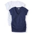 thumbnail image 1 of Oh! Mamma Maternity Women's V-Neck T-Shirt, 2-Pack (Women's & Women's Plus), 1 of 5