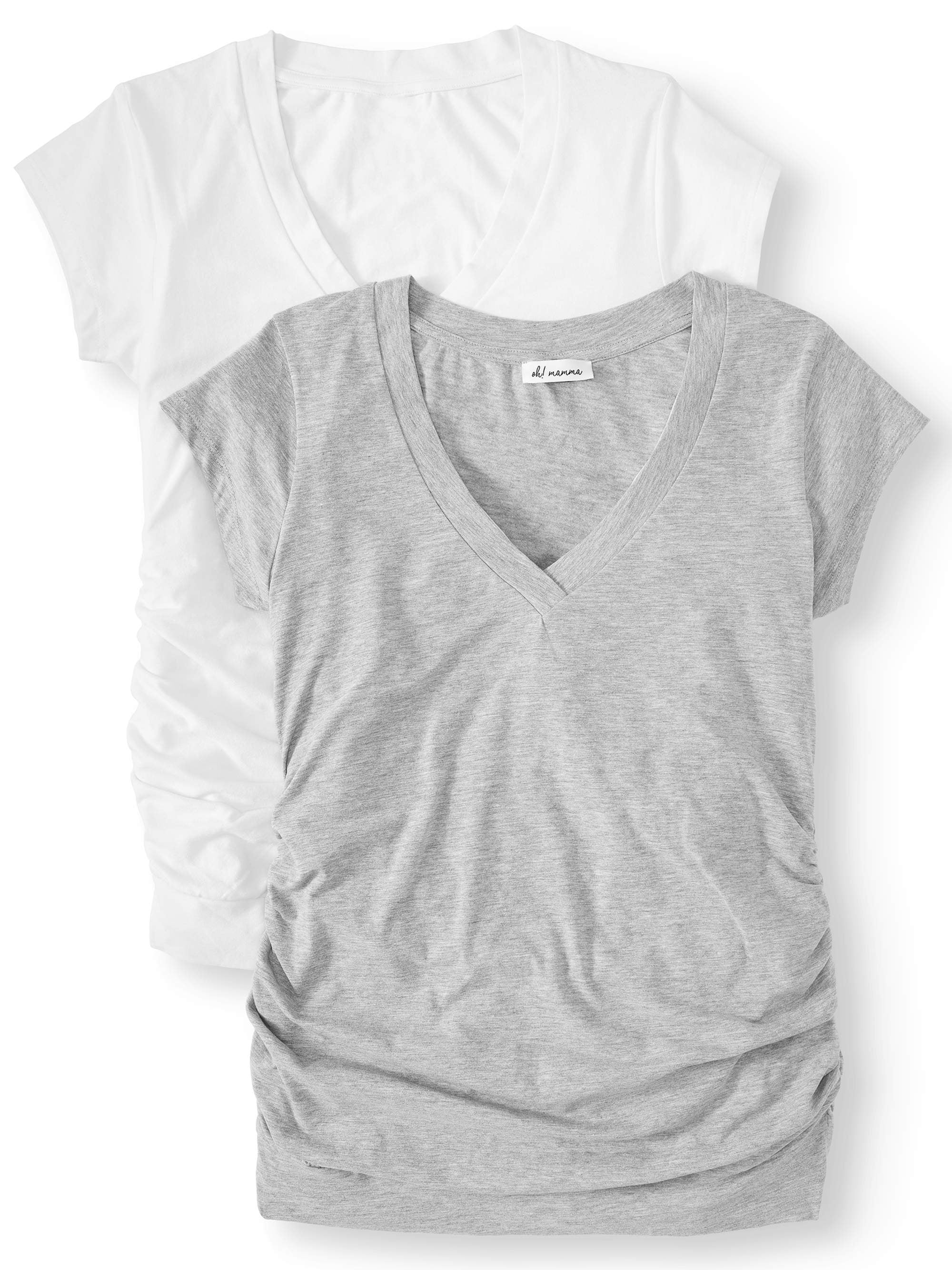 Oh! Mamma Maternity Women's VNeck TShirt, 2Pack (Women's & Women's
