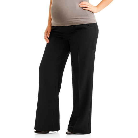 Oh! Mamma Maternity Women's Wide Leg Career Pant with Full Panel (Women's & Women's Plus)