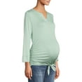 thumbnail image 1 of Oh! Mamma Maternity Womens Cinched Tie Front Top (Women's and Women's Plus), 1 of 1