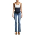 thumbnail image 1 of Oh! Mamma Women's Maternity Bootleg Jeans with Full Panel and Belted Detail, 1 of 6