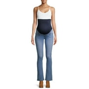 Oh! Mamma Women's Maternity Bootleg Jeans with Full Panel and Belted Detail