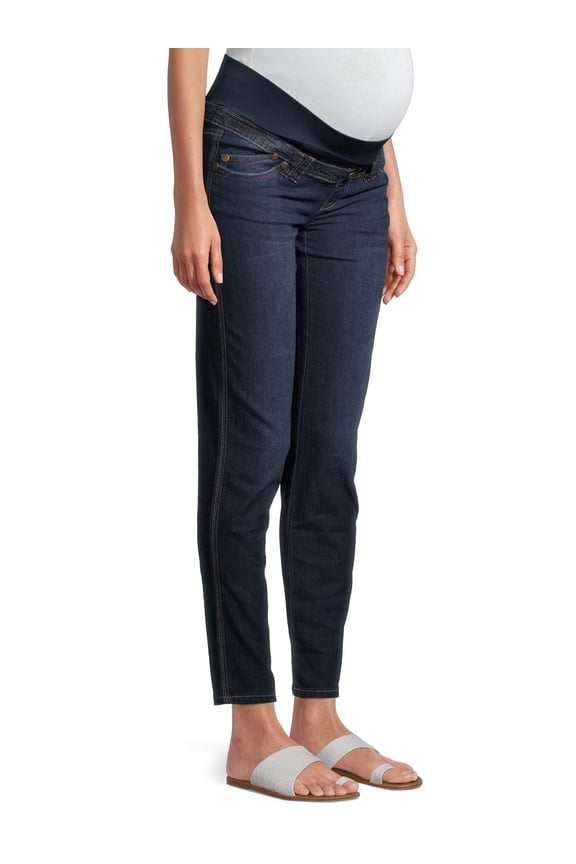 Oh! Mamma Women’s Maternity Stretch Skinny Jeans with Demi Panel and Belt Loops