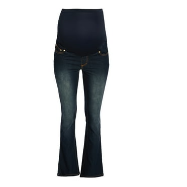 Oh! Mamma Women's Soft Fit and Flare Leg Overbelly Denim Jeans