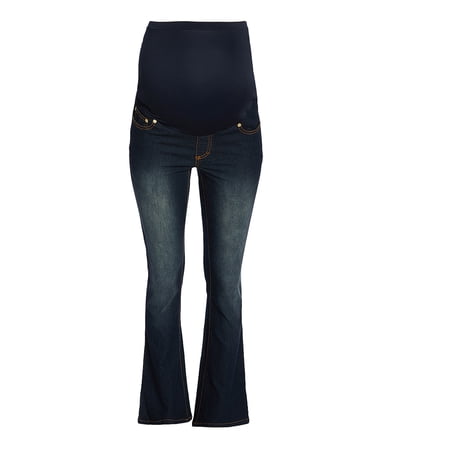 Oh! Mamma Women's Soft Fit and Flare Leg Overbelly Denim Jeans
