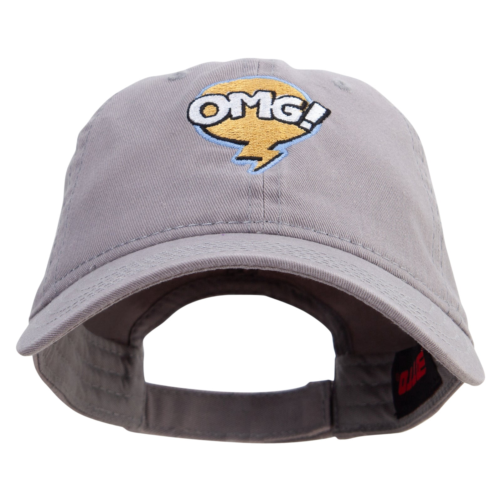 Oh My God Bubble Embroidered Garment Washed Cotton Twill Cap - Grey ...