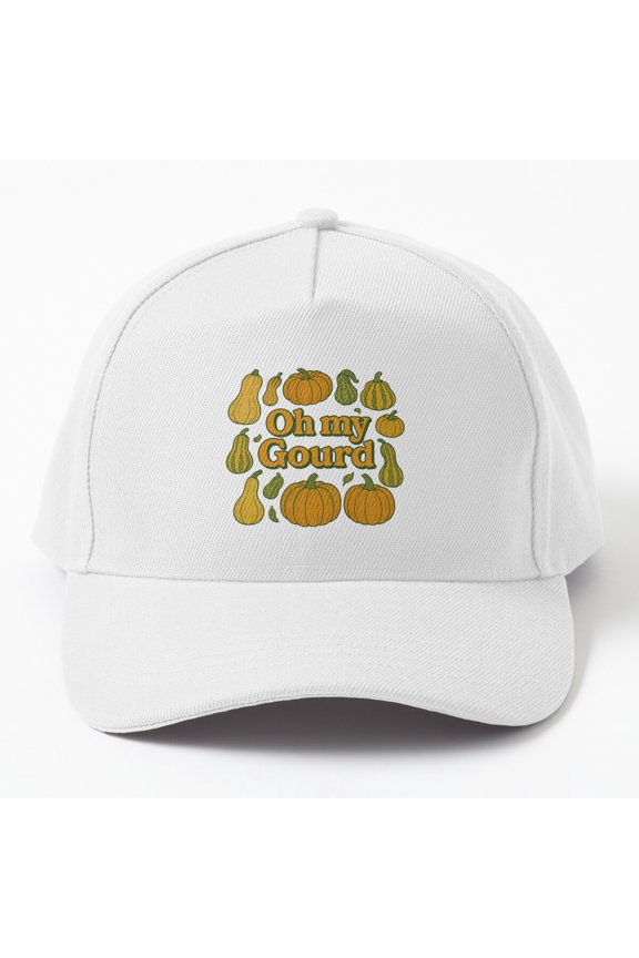 Oh My Gourd Baseball Cap, Fall Pumpkin Reaction Statement Graphic Design, Classic Hat