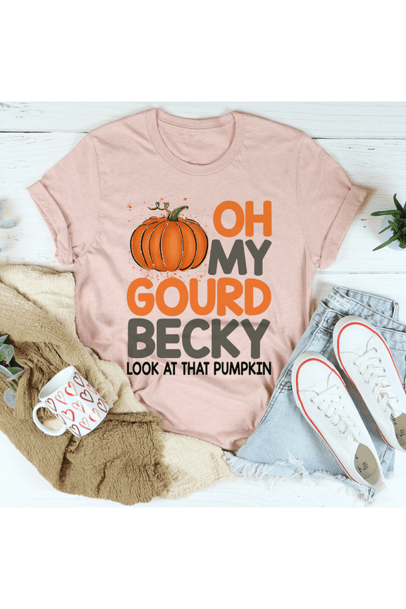 Oh My Gourd Becky Tee Heather Prism Peach S Peachy Sunday T-Shirt