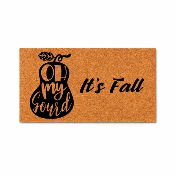 Oh My Gourd Doormat, It's Fall, Pumpkin Graphic, Fall Welcome Mat, Autumn Front Door Mat, Outdoor Entry Rug, Gift Idea 5551 (18x30 inches) 5551