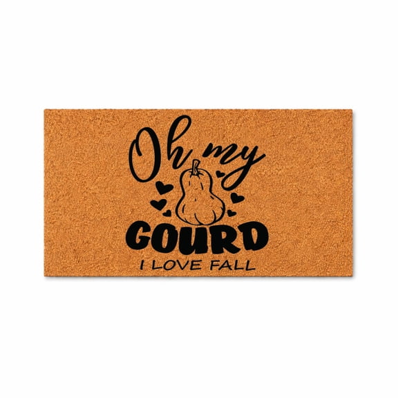 Oh My Gourd I Love Fall, Doormat - Brown Coir PVC Outdoor Doormat (24x72 inches) 4545