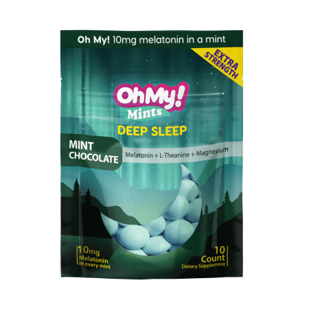 Oh My! Mints - Deep Sleep Mints - Melatonin Sleep Aid, Magnesium, L-Theanine, 40 count