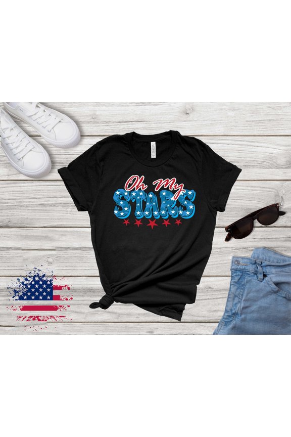 Oh My Stars 4th Of July America Lover Patriotic T-Shirt - All Size S-5XL