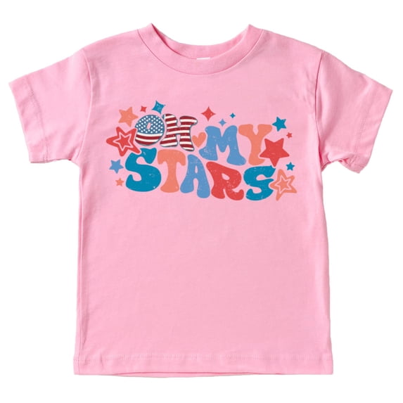 Oh My Stars 4th of July Shirts Matching Family Outfits for Independence Day Pink Shirt Youth Medium
