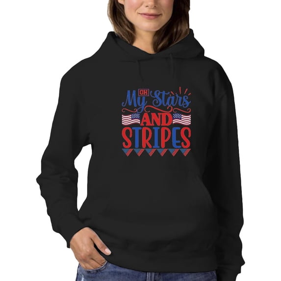Oh My Stars And Stripes Hoodie Women -Image by Shutterstock, Female Large