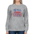 thumbnail image 1 of Oh My Stars And Stripes Sweatshirt Women - Women Sweatshirt, Sport Grey, 5XL, 1 of 4