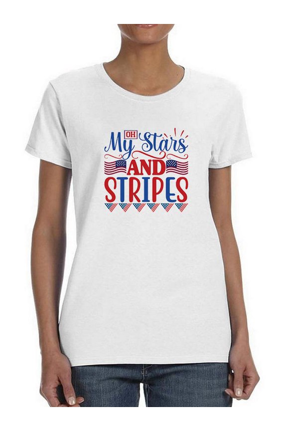 Oh My Stars And Stripes T-Shirt Women -Image by Shutterstock, Female Medium