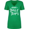 thumbnail image 1 of Oh My Stars & Stripes Womens V-Neck Tee, 1 of 2