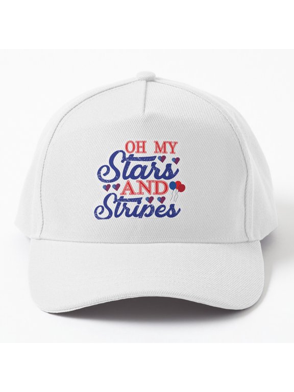 Oh My Stars and Stripes Baseball Cap, American Flag Reaction Statement Design, Classic Hat