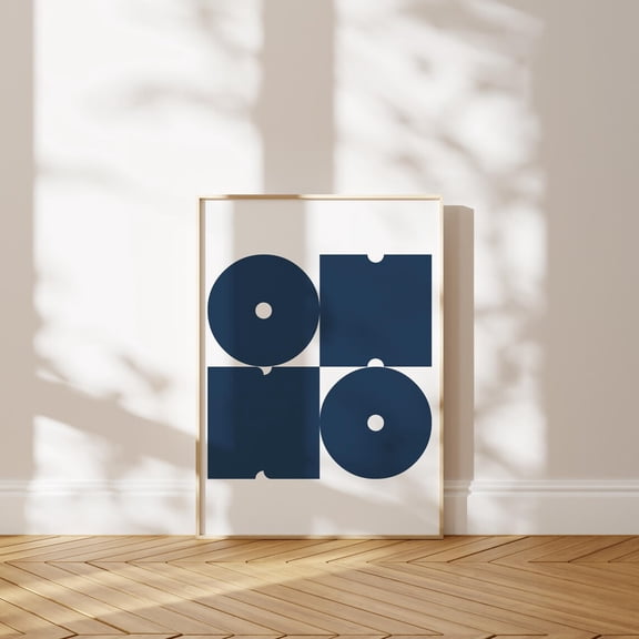 Oh No Navy Blue Retro Typography Print Home Decor #2634, 8x12 UNFRAMED