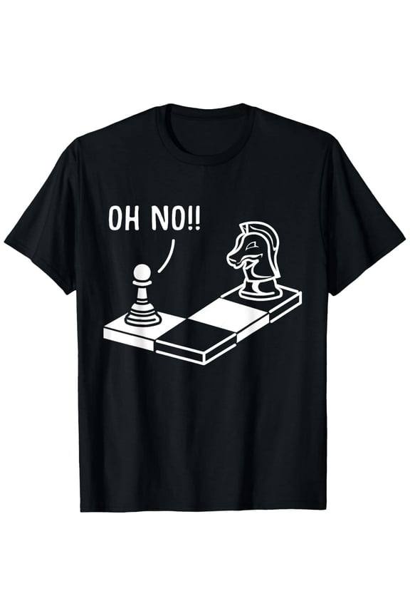 Oh No Springer Funny Chess Player Gift Chess T-ShirtMen and women, White Black T-shirt, size: Extra large S-1591XL