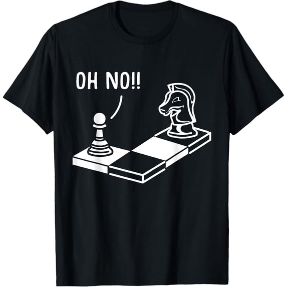 Oh No Springer Funny Chess Player Gift Chess T-ShirtMen and women, White Black T-shirt, size: Extra large S-1591XL