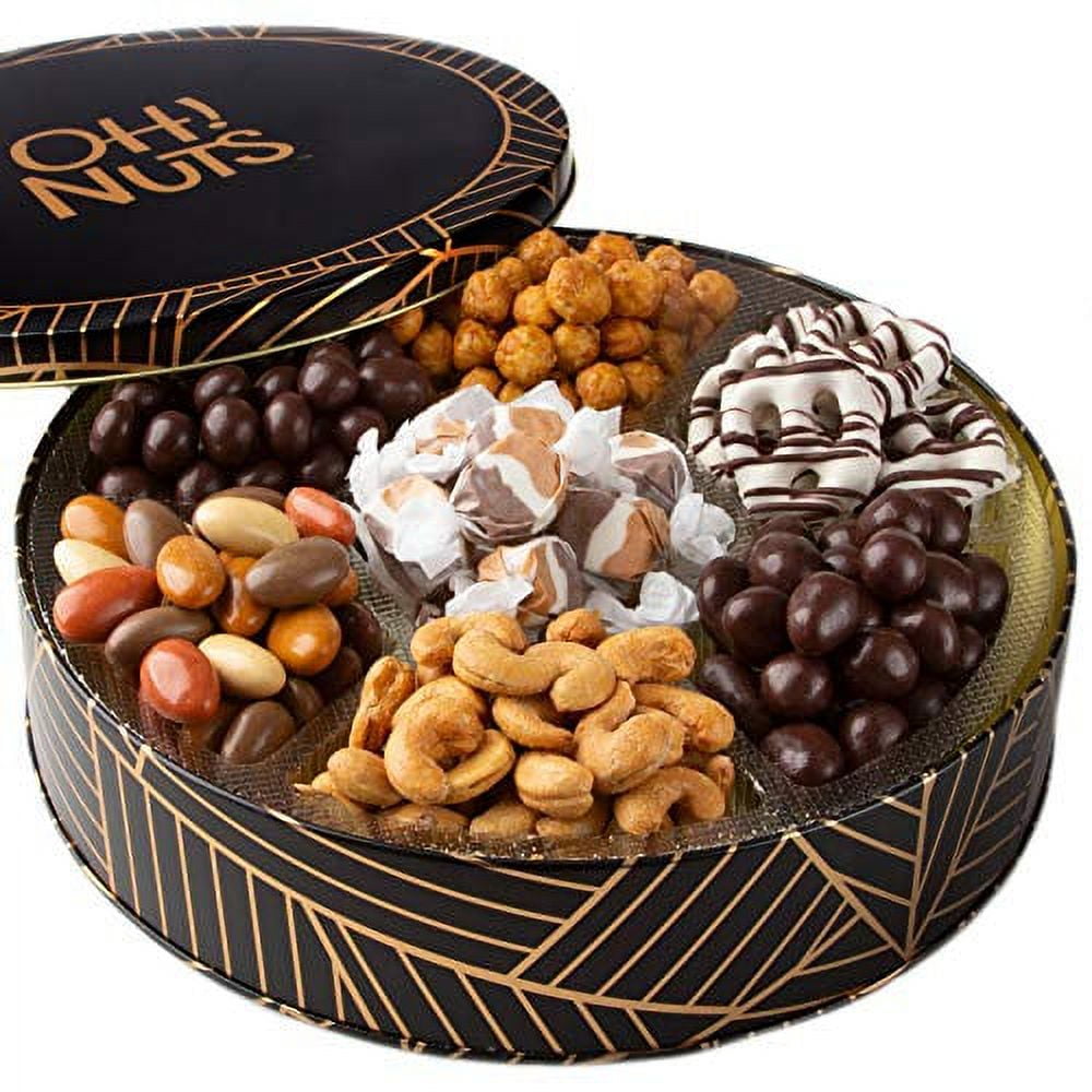 Oh! Nuts Christmas Chocolate Tins Gift Box, Gourmet Candy Basket Holiday Chocolates Covered