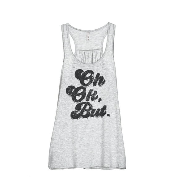 Oh Ok, But. Women's Fashion Sleeveless Flowy Racerback Tank Top Sport Grey Small