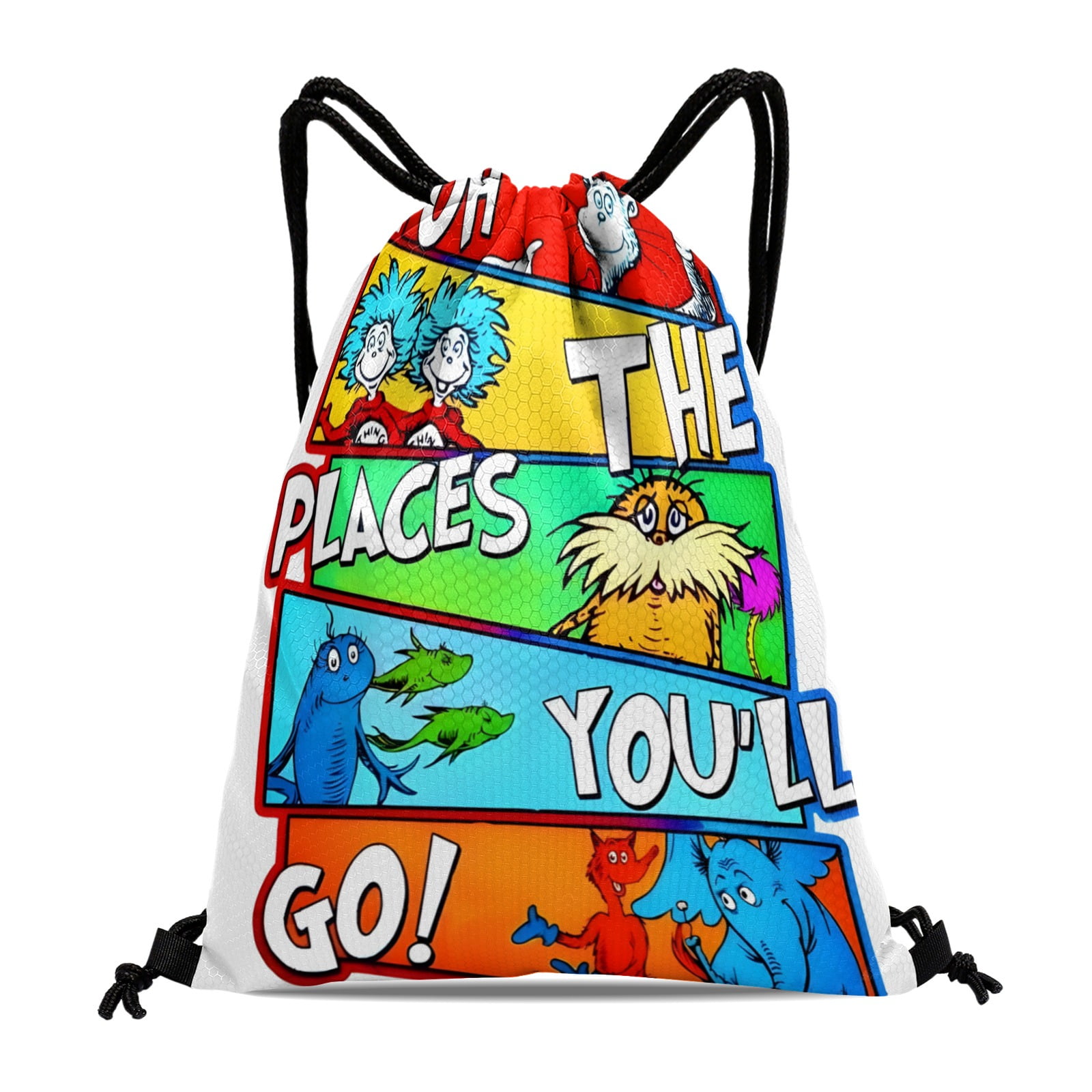 Oh The Places You'll Go Gym Drawstring Backpack:Waterproof design ...