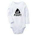 thumbnail image 1 of Oh Poop! Funny Rompers, Newborn Baby Unisex Bodysuits, Infant Jumpsuits, Toddler 0-12 Months Kids Long Sleeves Oufits (White, 0-6 Months), 1 of 4