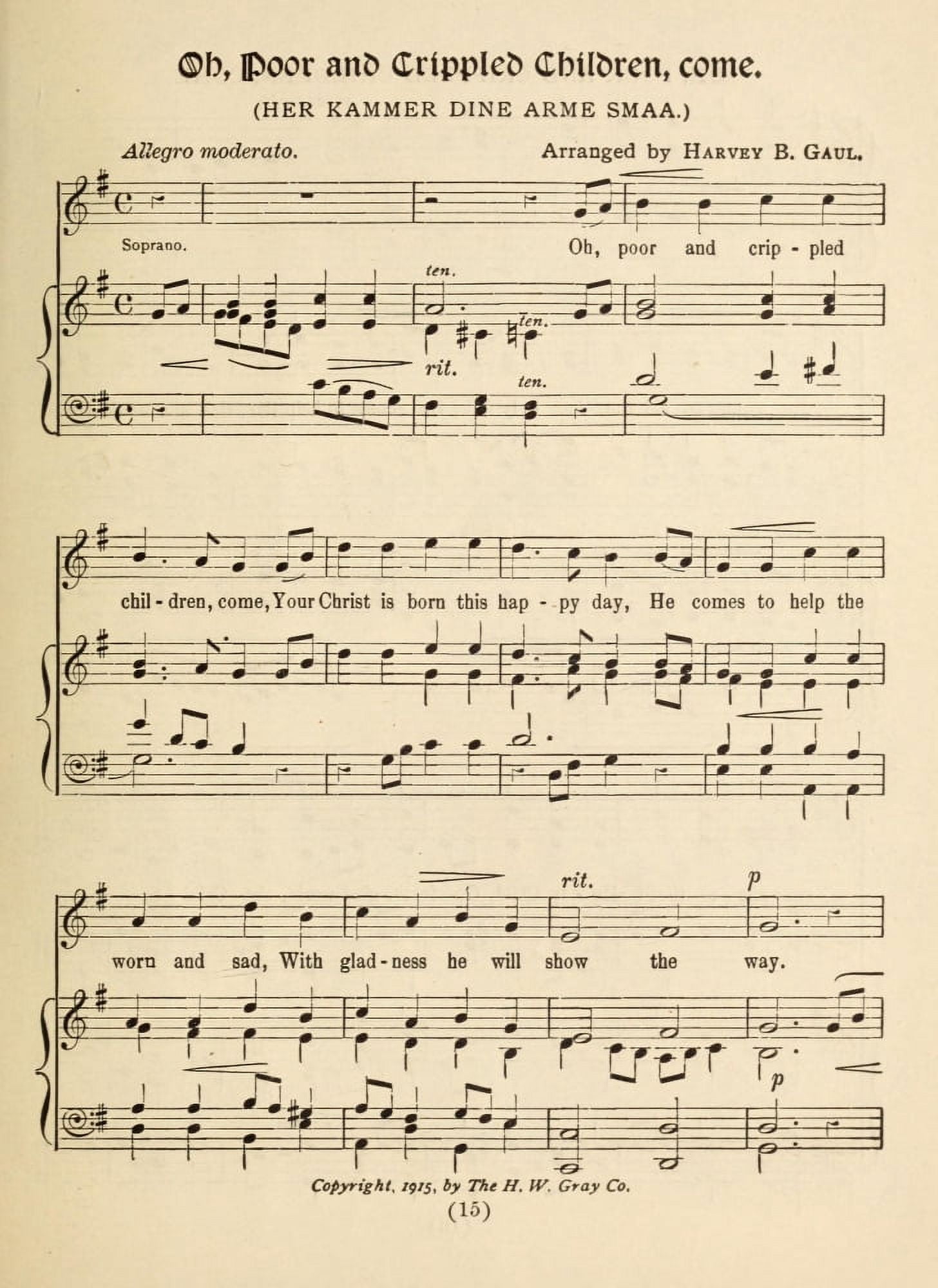 Oh Poor & Crippled Children Come 1 Emmanuel A Christmas Carol Service 1915 Canvas Art -  (24 x 36)