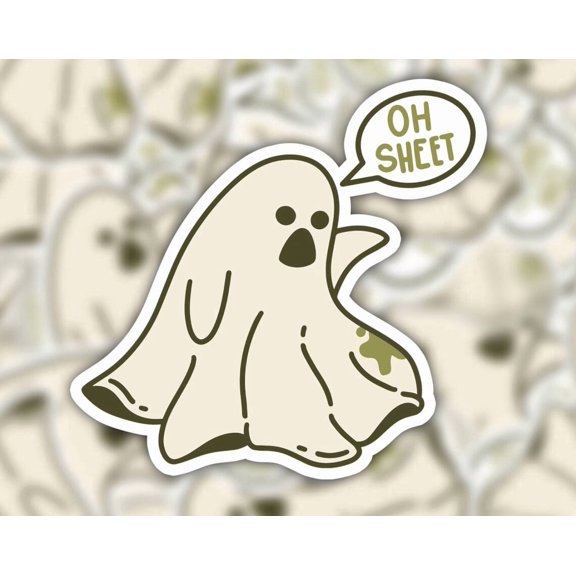 Oh Sheet Ghost Boo Sheet Ghost Sticker